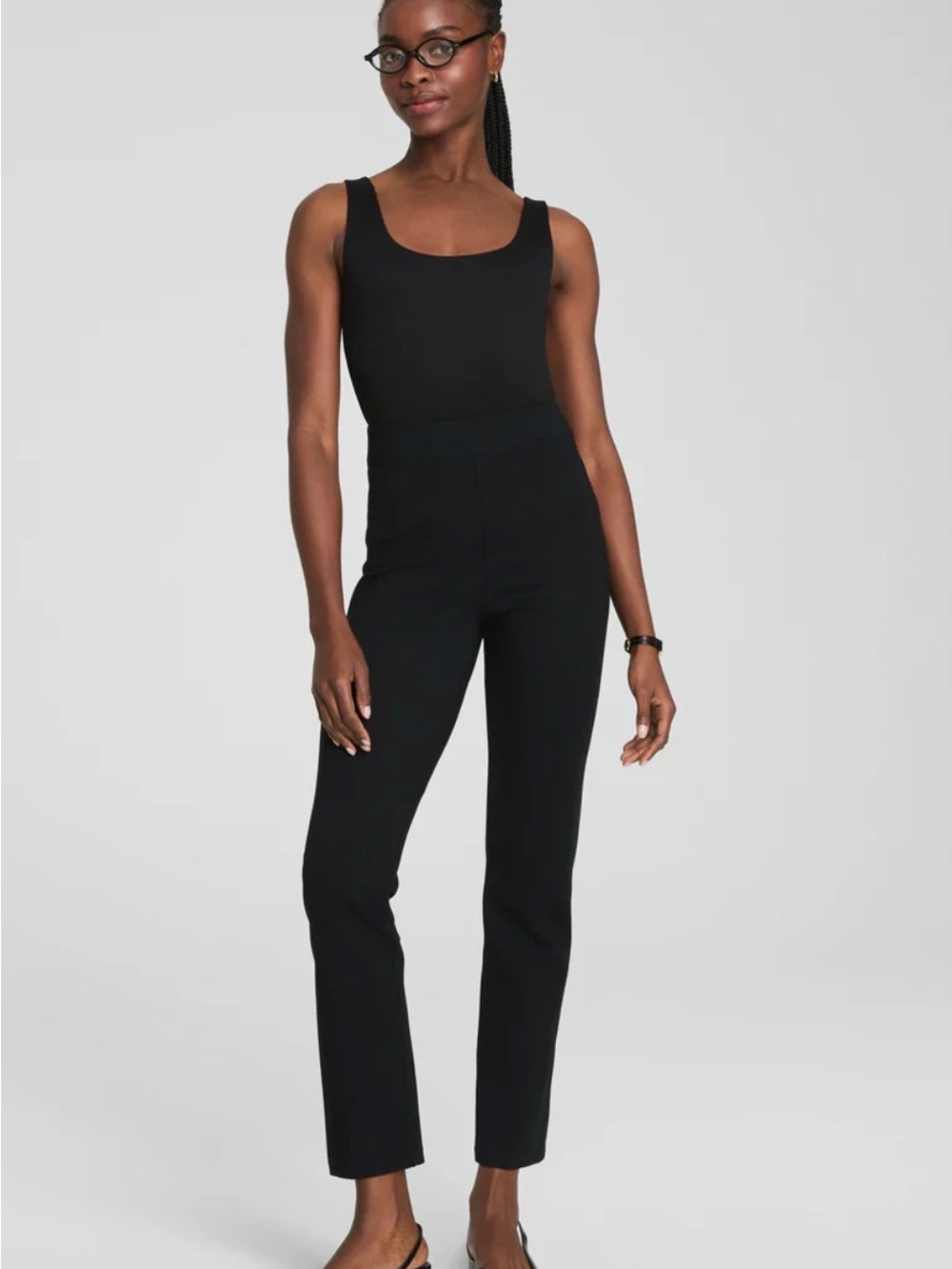Spanx High-Rise Black Slim Straight Pants - medium